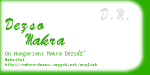 dezso makra business card